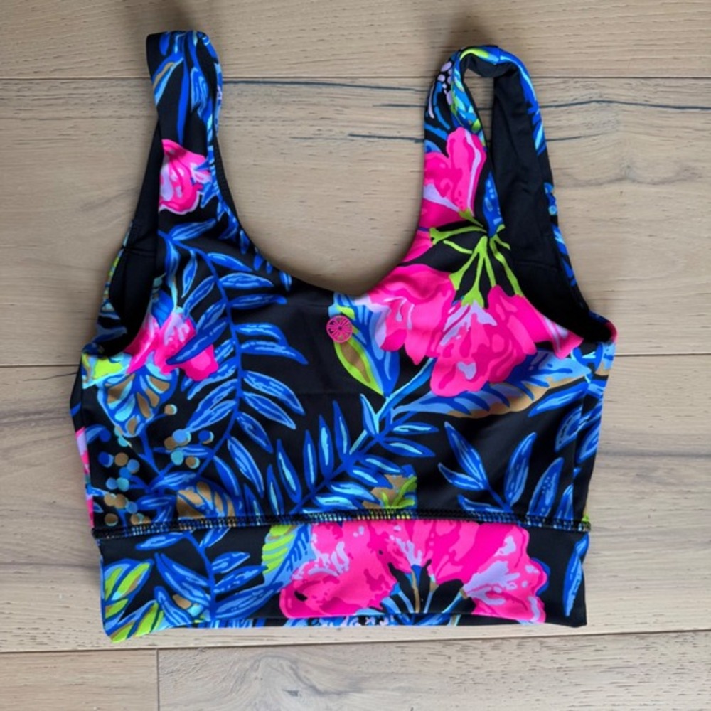 Lilly Pulitzer Bra - Luxletic Onyx Multi-color San Remo Earned Stripes - Size XS - Picture 6 of 7